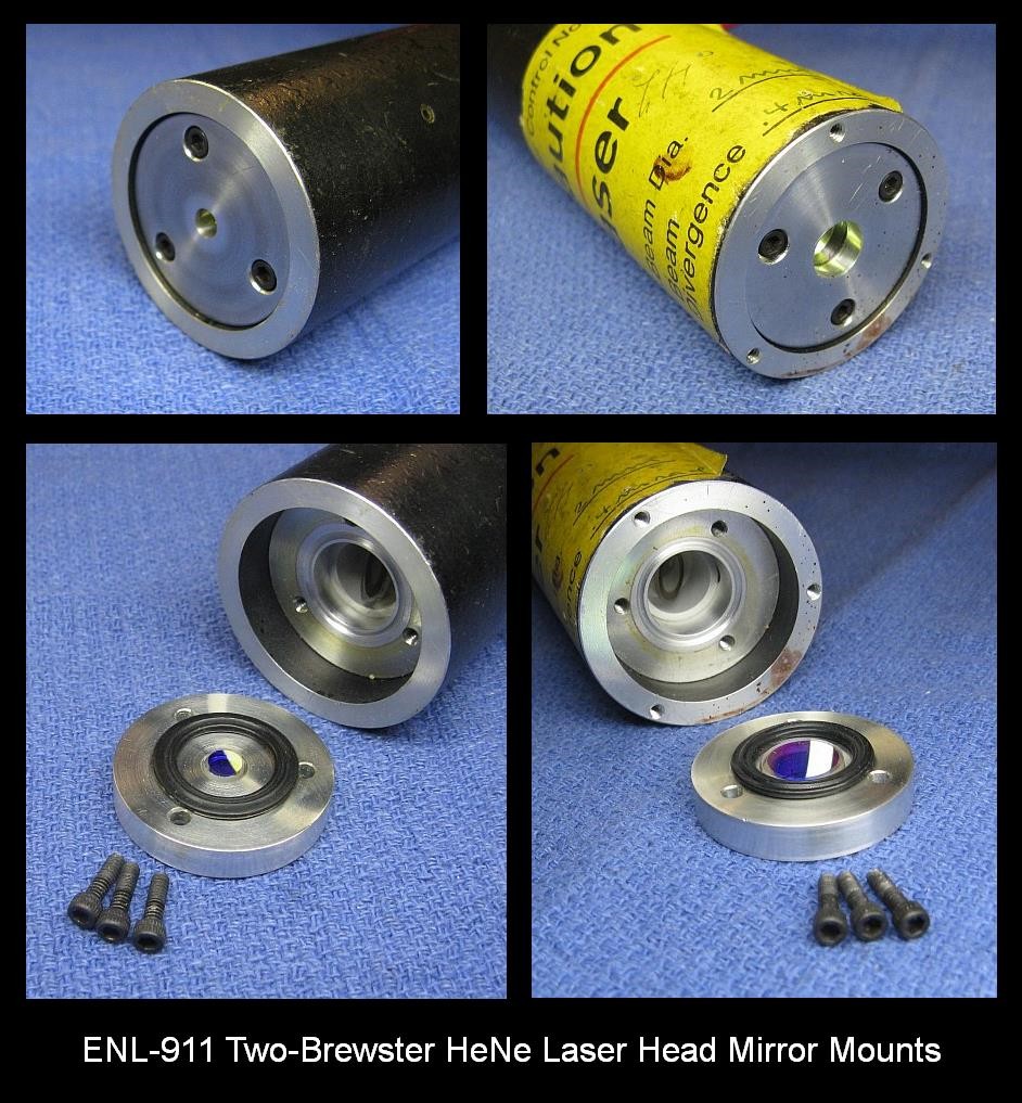 ENL-911 Two Brewster Hot Filament He-Ne Laser Head Mirror Mounts