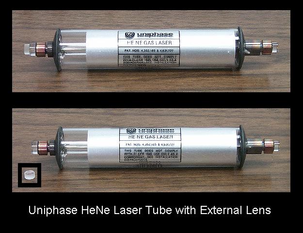 Uniphase He-Ne Laser Tube with External Lens